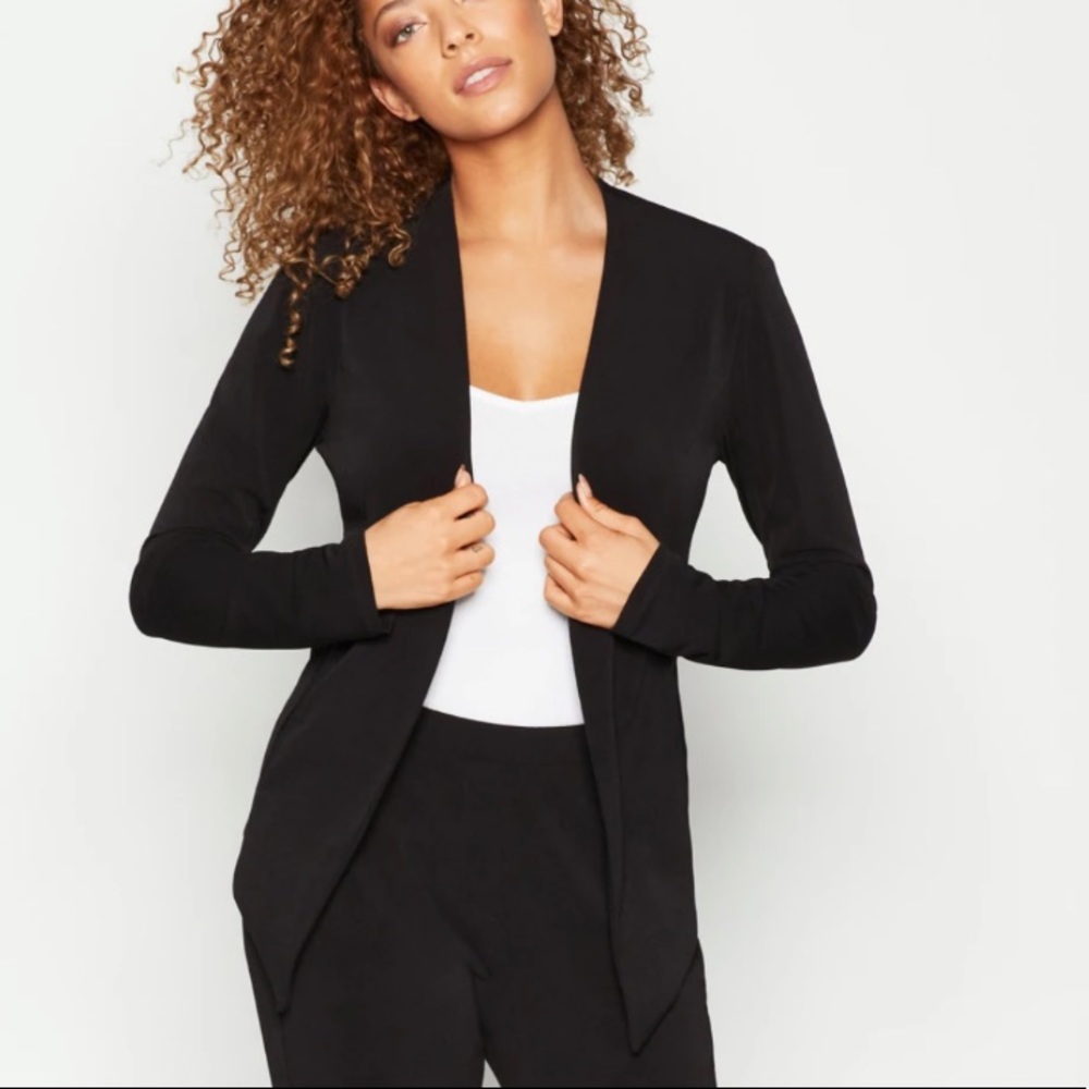 BCBG Generation Welt Pocket Tuxedo Jacket, Blazer Black Size Small